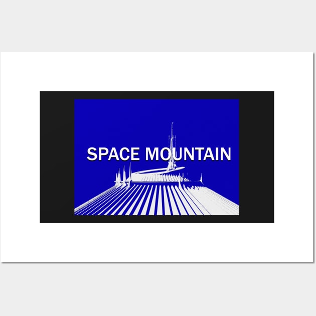 Space Mountain blue and white design Wall Art by dltphoto